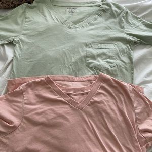green and pink shirt bundle